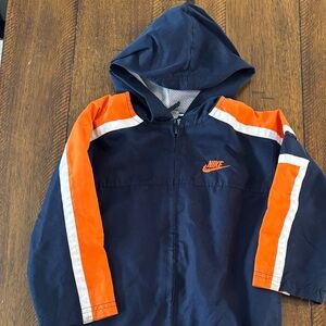 Nike Dark Blue and Orange Hooded Jacket